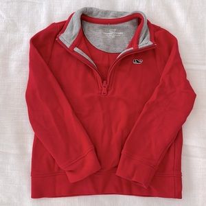 Boys 3T Red Quarter Zip Pullover Shirt by Vineyard Vines - Toddler Pima Cotton